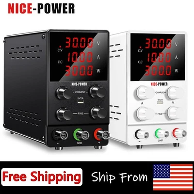 DC Laboratory DC Power Supply Adjustable 30V 10A 60V 5A 120V 3A Digit Display - Image 1 of 4