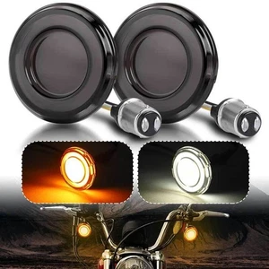 2x 1157 Amber Red LED Turn Signal Light Smoke Lens For-Touring Softail Dyna XL - Picture 1 of 11