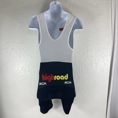 MOA Highroad Cycling Bib Shorts UK Mens Size 3 Padded Seat White Mesh Top Black - Image 1 of 4