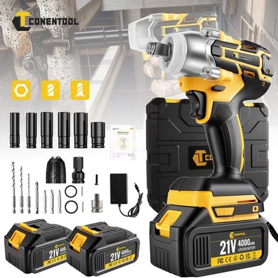 Conentool 21V Cordless Impact Wrench 850Nm 1/2 inch 2500RPM Brushless Impact Gun
