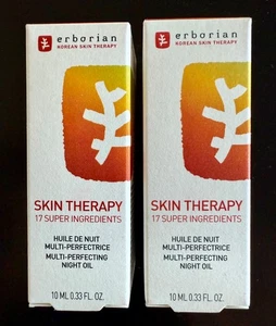 Set of TWO Erborian Skin Therapy Multi-Perfecting Night Oil 0.33 fl oz Each NIB - Picture 1 of 8