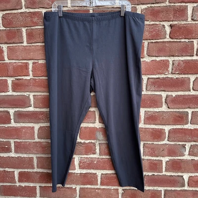 Eileen Fisher Stretch Organic Cotton Ankle Leggings graphite gray 2X  NEW - Image 1 of 4