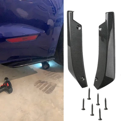 2X Protector Canard divisor difusor de labios parachoques trasero de fibra de carbono para Hyundai Foto 1 de 4