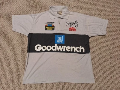 Vintage 90s Dale Earnhardt Goodwrench Racing Button Work Shirt NASCAR RCR Retro - Image 1 of 4