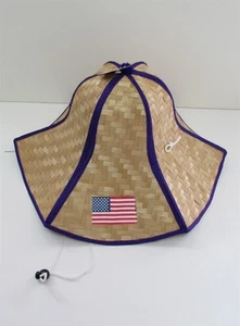 Sombrero de Paja Plegable Bandera de Estados Unidos 4 de Julio Sombrero Americano con Cordón Púrpura - Imagen 1 de 5