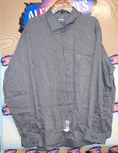 Van Heusen Stretch Fabric Regular Dusk Gray Pinstripe Long Sleeve Shirts $17.99 - Picture 1 of 2