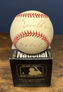 Ernie Banks Singolo Firmato Ufficiale Lega Nazionale Baseball Mr Cub AUTO HOF Cubs - Foto 1 di 6