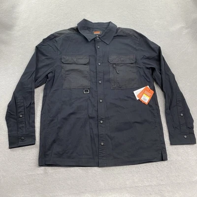 Bass Outdoor Shirt Mens Medium Black Heavyweight Snaps Work Rugged - Image 1 of 4