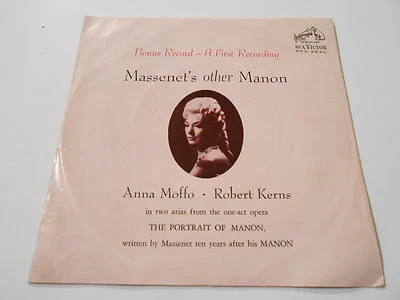 ANNA MOFFO /M-ROBERT KERNS MASSENET'S OTHER MANON ,BONUS+PS,VINYL 33= 45 SIZE - Image 1 of 4