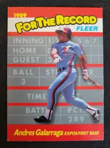 MLB Andreas Galarraga 1B Montreal Expos 1989 Fleer For The Record Sub-Set #3of6! - Picture 1 of 5