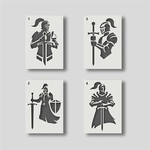 Reusable Medieval Knight Craft Stencils - home decor, painting, stencil art. - Picture 1 of 7