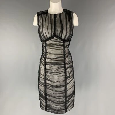 Vestido recto acanalado de nailon negro talla 8 D&G by DOLCE & GABBANA Foto 1 de 4