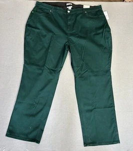 Catherines Women's Sateen Stretch Pants COMFORT WASIT STRAIGHT LEG 28W - Picture 1 of 11