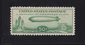 US C18 50c Century of Progress Zeppelin Airmail Mint XF OG NH SCV $85 - Picture 1 of 2