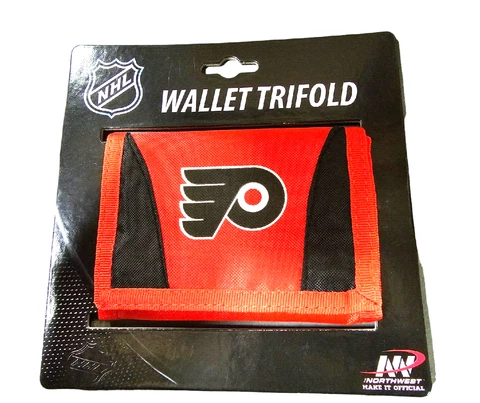 PHILADELPHIA FLYERS CHAMBER WALLET NYLON TRI FOLD NHL TEAM LOGO NHL LICENSED NEW Cover