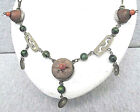 Algeria Antique Ethnic Tribal Tuff, Green Wood, Coral And Silver Fertility Symbo