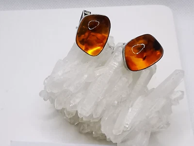 Bernstein Edelstein Manschettenknöpfe Fischland 835 Silber - Bild 1 von 4