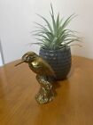 Vintage Kingfisher Bird On A Branch Statue Ornament Heavy Brass Ornament