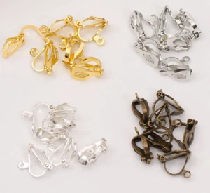100pcs Gold Silver Clip On Earring Jewelry Making Findings Backing Handcraft - Picture 1 of 15