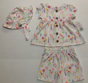 NWT Wonder Nation Toddler girls 3 Pc. Flowered Outfit size 18 MO. - Picture 1 of 3