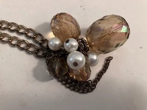 collar de cadena colgante borla cuentas borla imitación perla y cuentas biseladas - Imagen 1 de 6