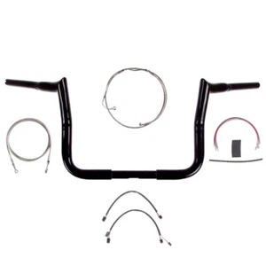 1 1/4" Black 12" Diablo Handlebar Kit 2016-2023 Harley Ultra Street Glide w/ABS - Picture 1 of 2