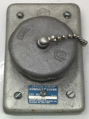 DS290 CROUSE HINDS RAINTIGHT FERALOY IRON ALLLOY SWITCH COVER FOR FS/FD CONDULET - Image 1 of 3