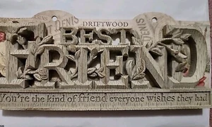 H&H Driftwood BEST FRIEND Plaque. New - Picture 1 of 2