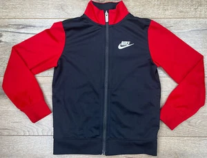 Nike Zip Up Fire Red Black Athletic Jacket Youth Size 7 LGG - Picture 1 of 6