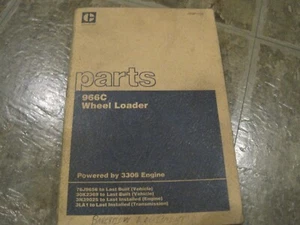 CAT CATERPILLAR 966C WHEEL LOADER PARTS BOOK CATALOG *1984* - Picture 1 of 17