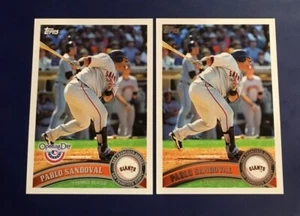 2011 Topps #89 #188 PABLO SANDOVAL w Opening Day Lot 2 San Francisco Giants - Picture 1 of 1