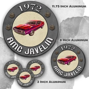 1972 AMC Javelin Red Design Reproduction Aluminum Circle Sign - Picture 1 of 4