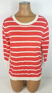 Old Navy Half Sleeve Crew Neck Sweater Pullover Striped Top Womens Sz Large L - Picture 1 of 9