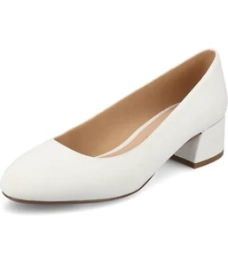 Journee Collection Women's Saar Kitten Heel Pump White Dress Shoes Size 9 - Picture 1 of 11