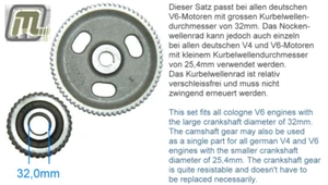 timing gear set V6 2.0-2.3L 90-114HP 2-piece (alloy type) Ford Cortina MK5 - Picture 1 of 1