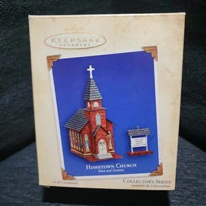 Hallmark Keepsake Ornament Hometown Church Town & Country Pressed Tin 2004 - Picture 1 of 2