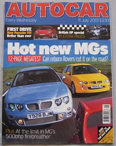 Autocar magazine 11 July 2001 featuring Porsche 911, MG, Maserati, VW, Vauxhall - Picture 1 of 6