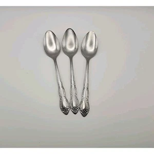 3 Wesley Forge WLF2 Teaspoon Stainless Steel 6 1/4" Floral Design Art Deco MCM - Picture 1 of 8