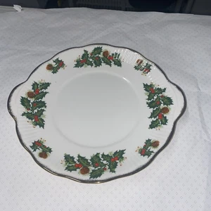 Piatto torta Queen's Fine Bone China Yuletide 10" Rosina China Made in England - Foto 1 di 9