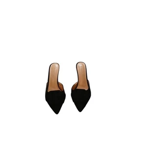 black kitten heel mules pointed toe - Picture 1 of 3