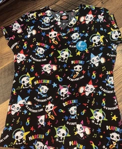 Dickies Jamming  To a different Tune panda two pocket scrub shirt Size Small - Picture 1 of 6