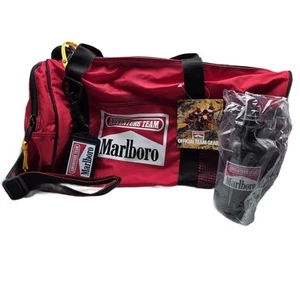 NEW Marlboro Adventure Team Red Duffel Travel Luggage Bag + Water Bottle - Picture 1 of 10