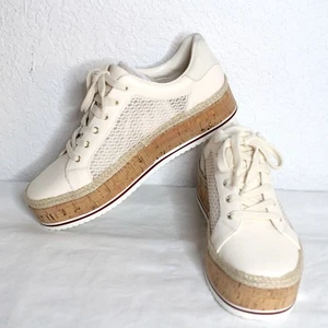 JLo Perforated Platform Cork Espadrilles Sneakers Size 11 NWOB - Picture 1 of 7