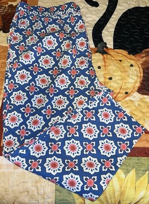 Boden blue/pink print sateen cotton slim ankle dress pants Size 16/18R  - Image 1 of 4