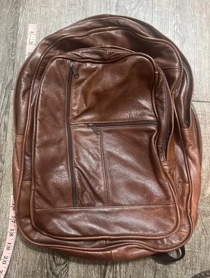 Vintage Burgundy Genuine Pieced Leather Backpack Bookbag Made in Mexico - Image 1 of 4
