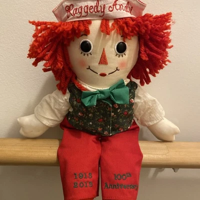 Кукла Raggedy Andy Anniversary 100th Anniversary 1915-2015 рождественский наряд эльфа - Изображение 1 из 4