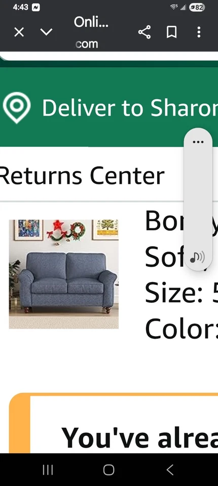 57-дюймовый Loveseat Bronzy темно-синий все еще в коробке - Изображение 1 из 1