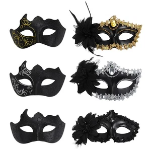 2pcs Couple's Masquerade Mask Set Venetian Party Masks Halloween Costume Masks - Picture 1 of 17