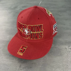 Vintage San Francisco 49ers Hat 7 3/4 Red 5x SuperBowl Patch All Over Reebok - Picture 1 of 7