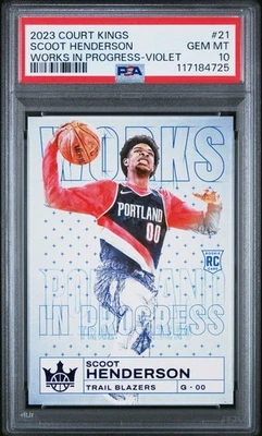 2023 PANINI COURT KINGS WORKS IN PROGRESS VIOLET SCOOT HENDERSON 16/49 PSA 10 - Image 1 of 2